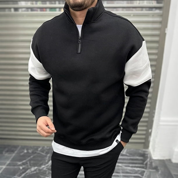 Ceisia Men's Casual Striped Half Button Round Neck Pullover with Pocket Daily Fashion Top Gift