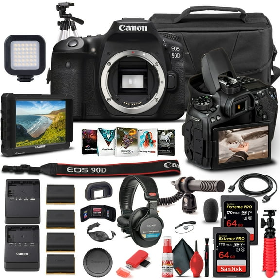 Canon EOS 90D DSLR Camera Body Only 3616C002 - Pro Bundle (International Version)
