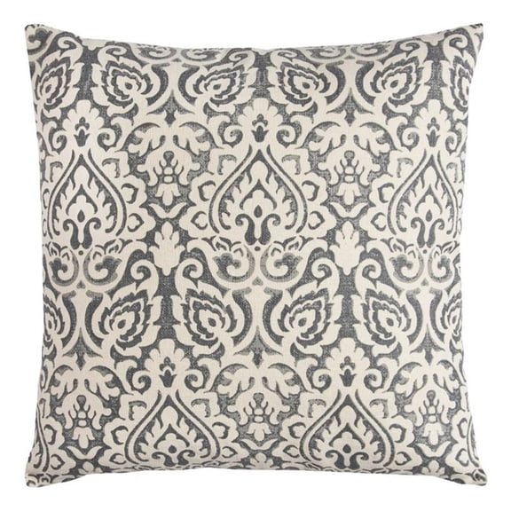 Pemberly Row Modern 22" x 22" Cotton Pillow Cover in Gray/Natural