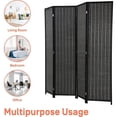 thumbnail image 5 of NiamVelo Room Divider 4 Panel Folding Screen Partitions, Freestanding Privacy Screen Partition Wall Tall Room Divider, Black, 5 of 11