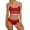 Red*, variant on Women's Bikini Sets High Waisted 2 Piece Swimwear Sporty Adjustable Straps Bathing Beach Swim Swimsuit