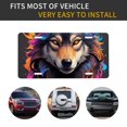 thumbnail image 5 of Zufioo Colorful Wolf Head Print Car Aluminum Front License Plate, 12x6 Inch Decorative Personalized Car License Plate Car Accessories, 5 of 8