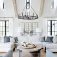 thumbnail image 2 of ACROMA  12-light 41In Farmhouse Black Geometric Wheel Chandelier - N/A Aged Zinc Satin, Matte Adjustable, Over 60 Inches Painted, 2 of 5