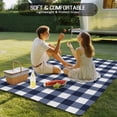 thumbnail image 4 of Navy Blue Check Outdoor Rug 3x5 Ft - Reversible Patio Rug Outdoor Camping Rugs, Farmhouse Buffalo Plaid Blue Washable Indoor Outdoor Area Rugs, Non-Slip Outdoor Carpet Runner for Deck/Porch, 4 of 8