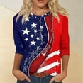 thumbnail image 5 of MuXiKeJi Clothes 250th Anniversary USA Shirt Women America 250 Shirt 3/4 Sleeve Patriotic Flag Eagle Print Tops 1776-2026 Tshirt Gifts, 5 of 5