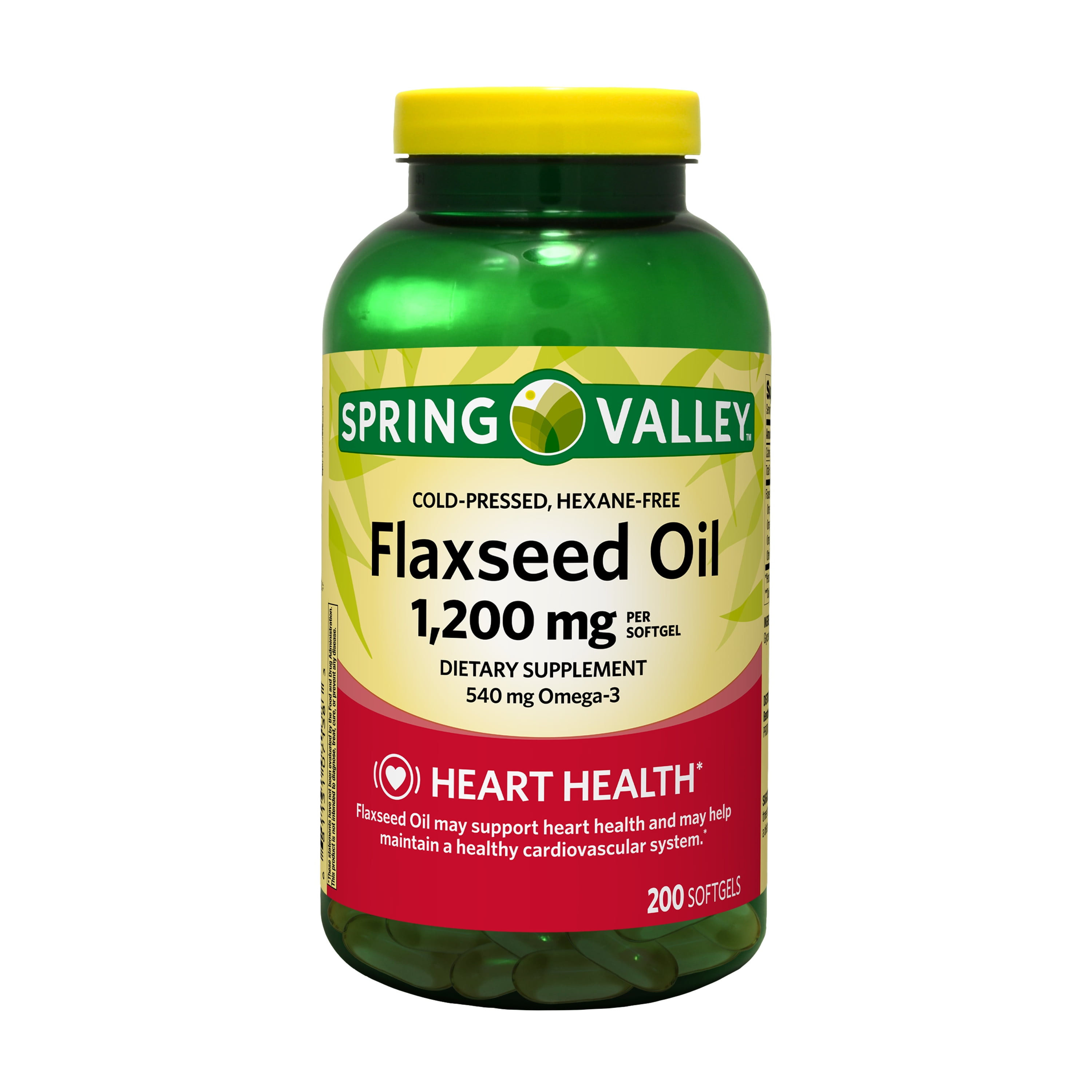 Spring Valley Flaxseed Oil, 1,200 mg Softgels, 200 Count