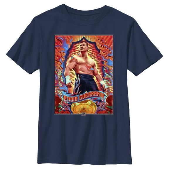 Boy's WWE Eddie Guerrero Poster Graphic Tee Navy Blue X Large