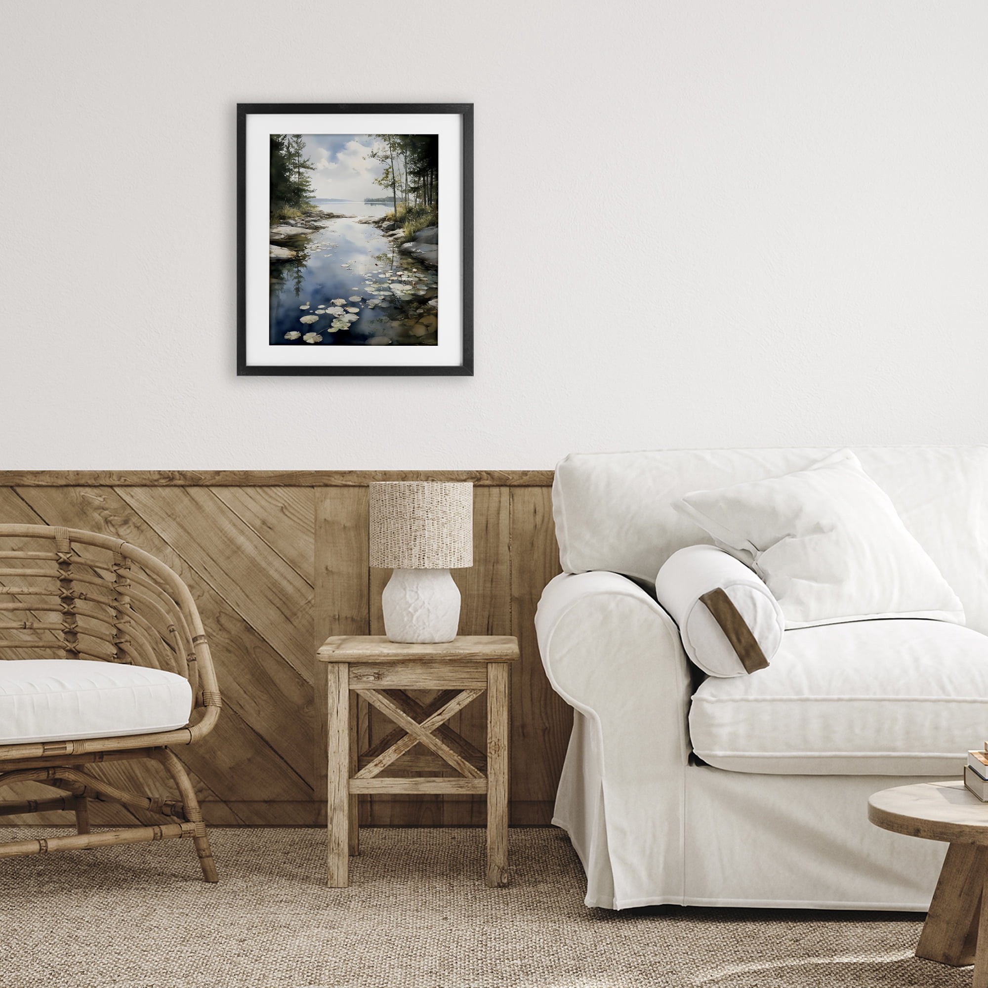 Stupell Industries Lilypad Inlet Reflection Black Framed Print Under Glass, design by Franklyn Gregory