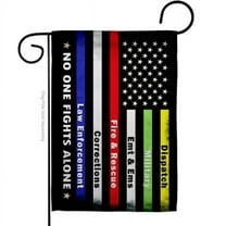 Breeze Decor G158431-BO No One Fights Alone Garden Flag Armed Forces Service 13 x 18.5 in. Double-Sided Decorative Vertical Flags for House Decoration Banner Yard Gift