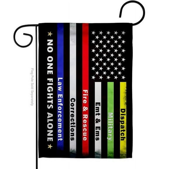Breeze Decor G158431-BO No One Fights Alone Garden Flag Armed Forces Service 13 x 18.5 in. Double-Sided Decorative Vertical Flags for House Decoration Banner Yard Gift