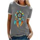 thumbnail image 1 of Camiseta holgada cómoda debajo de la cintura con cuello redondo y estampado elegante para mujer, blusa de manga corta, Tops informales OAVQHLG3B Store lin121212, 1 of 5