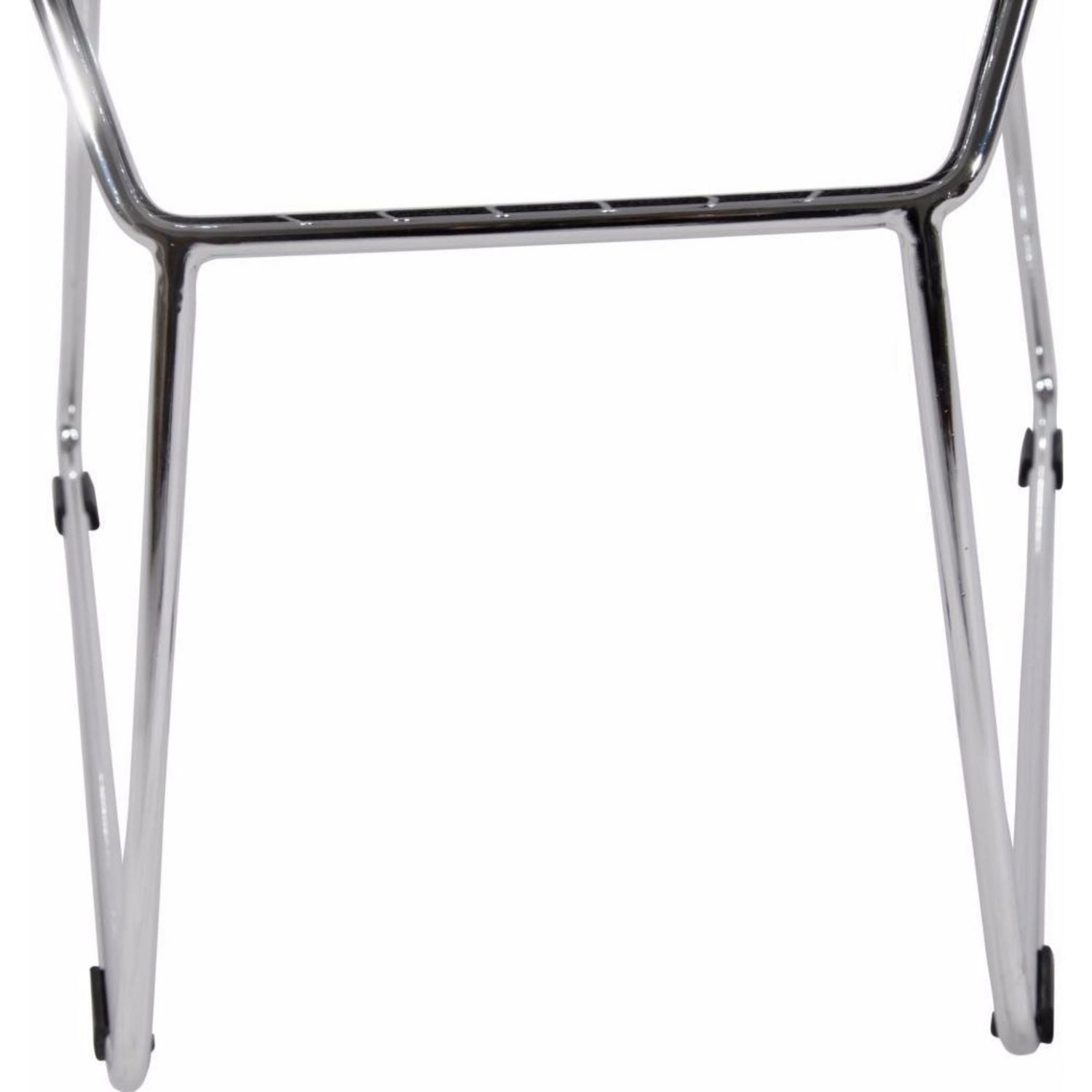 Nicer Furniture with Leatherette Pu Pad Chromed Steel Side Black Chairs