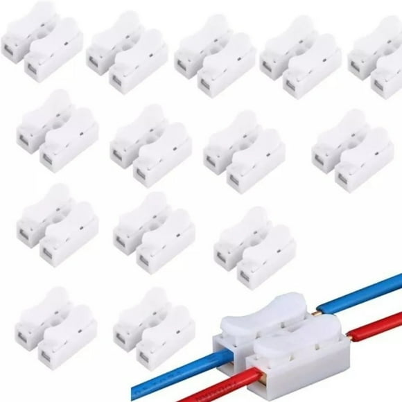 100pcs Push Quick Wire Cable Connector 10A 220V 2 Pin Push-In Spring Loaded Ele