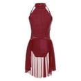 thumbnail image 3 of TSSOE Kids Girls Ballet Lyrical Dance Dress Lace Sleeveless Latin Jazz Contemporary Dancewear Burgundy 10, 3 of 7