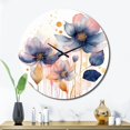 thumbnail image 2 of Designart "Blue Pink Harmony In Chaos Colorful Disorder" Floral Oversized Wall Clock, 2 of 5