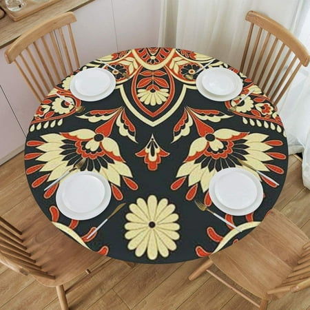 

Datura Geometric Flowers Red Yellow and White Reusable Circular Table Cover for Parties and Picnics 57 -66 24jl19caA30