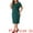 Dark Green, variant on DARING DIVA Plus Size  Short Sleeve Sheath Solid Dress 1X Dark Green