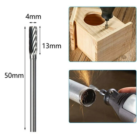 

BAMILL 3x3-6mm Type A Single Striation Cemented Carbide Cutting Carving Rotary Burrs