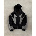 thumbnail image 3 of Sudadera con capucha Y2k Retro Black Star Patchwork Fashion Loose Oversize Bordado Sudadera con capucha Ropa urbana gótica para hombres, 3 of 5
