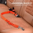 thumbnail image 3 of Arnés de transporte elástico de nailon de 2 piezas para perros, correa ajustable con función de absorción de impactos y mosquetón para perros y gatos (naranja), 3 of 5