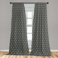 thumbnail image 2 of Floral Window Curtains, Symmetric Look of Star Look Petals Victorian Gothic Tones Vintage Pattern, Lightweight Decor 2-Panel Set with Rod Pocket, Pair of - 28"x63", Charcoal Grey Coconut, by Ambesonne, 2 of 3