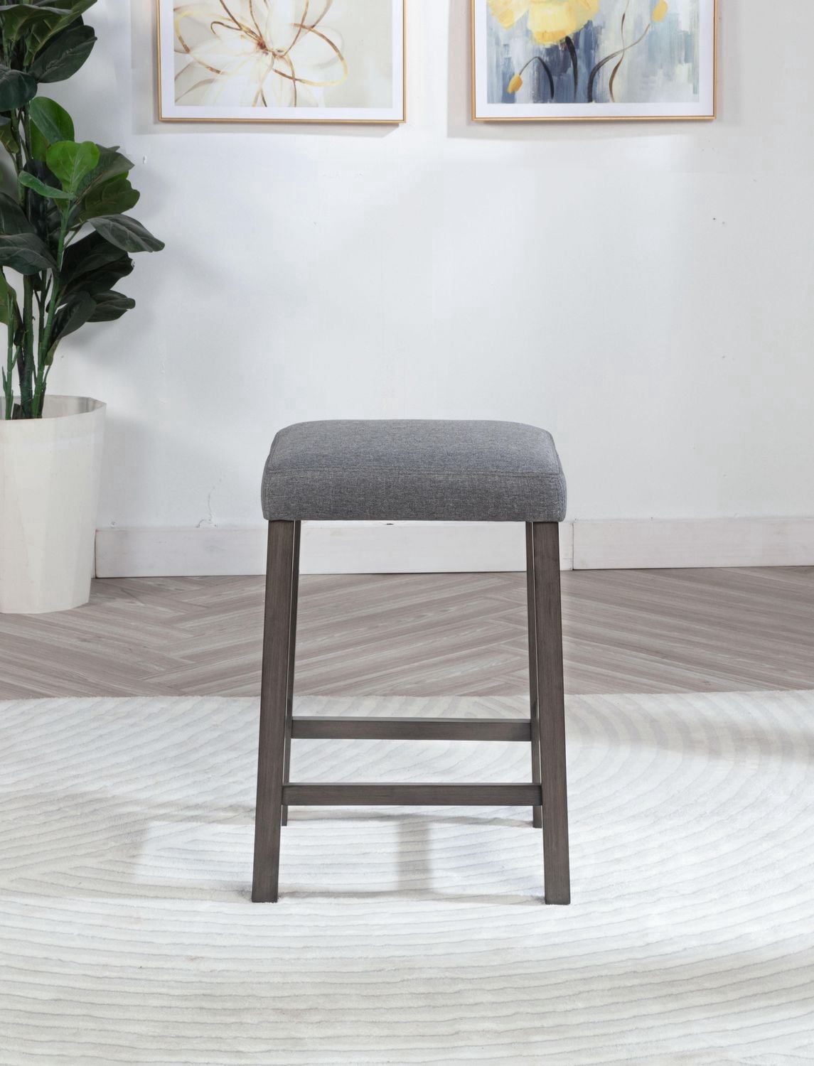 K-Living Pheony Marble Counter Height Table with Storage and & 2 Bar Stools