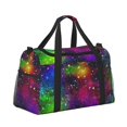 thumbnail image 2 of Fotbe Bright Universe Bolsa de Viaje con Estampado, Bolsa de Fin de Semana para Mujer con Compartimento para Zapatos, Bolsa de Gimnasio con Bolsillo Húmedo, 2 of 7