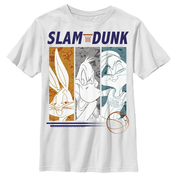 Boy's Space Jam: A New Legacy Slam Dunk  Graphic Tee White Large