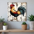 thumbnail image 6 of Farmhouse Rooster Wooden Wall Clock Silent Non Ticking, Vintage Farm Animals Green Red Square Wall Clocks Battery Operated, Decor Clock for Home Office, Living Room, Kitchen, 10 Inch, 6 of 9