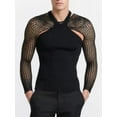thumbnail image 5 of INCERUN Men Hollow Out Long Sleeve Shirts & Vest Skinny Hippie Casual Tee Tops, 5 of 18