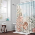 thumbnail image 3 of Vintage Ocean Bathroom Shower Curtain, Coral Shell Starfish Scenery Rustic Waterproof Washable Soft Bath Curtain for Bathtub Decor with 12 Hooks&Grommet, 36x78 Inch, 3 of 9