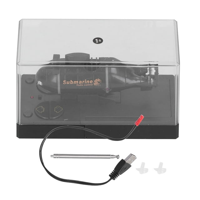 2.4G Inalámbrico 6 Canales Control Remoto Submarino Impermeable Mini Barco De Buceo Eléctrico JugueteNegro