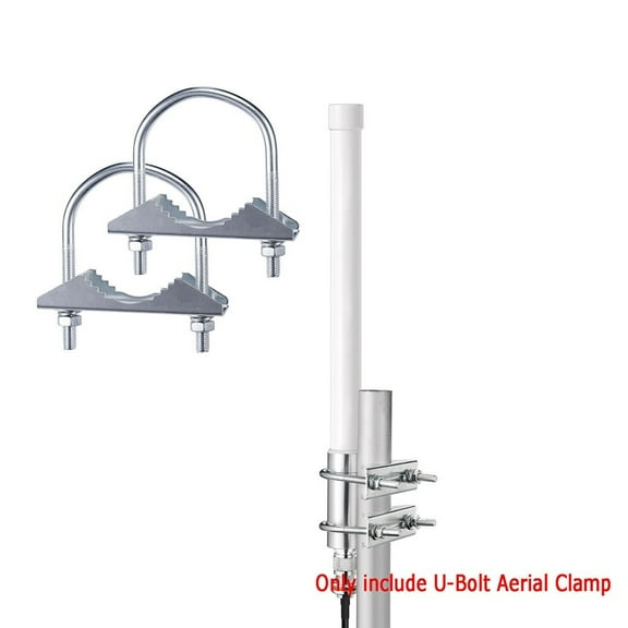 2pcs 2 Inch Mast Clamp U Bolt Aerial Satellite Pole Mast Clamp Heavy Duty For Mount Antennas To Mast Tube Pipes Pole Antennas