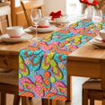 thumbnail image 5 of Watercolor Flip Flops Table Runner 70 Inches, Summer Ocean Beach Slippers Blue Bed Runner Dresser Scarves Tabletop for Indoor Outdoor Parties/Ceremony/Banquet, 13" x 70", 5 of 9