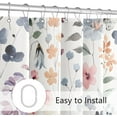 thumbnail image 6 of Floral Shower Curtain, Colorful Flower Fabric Shower Curtain for Bathroom, Cute Botanical Leaf Wildflower Bath Curtain Boho Vintage Rustic Trendy Cloth Shower Curtain Set, Ivory, 72x72, 6 of 6