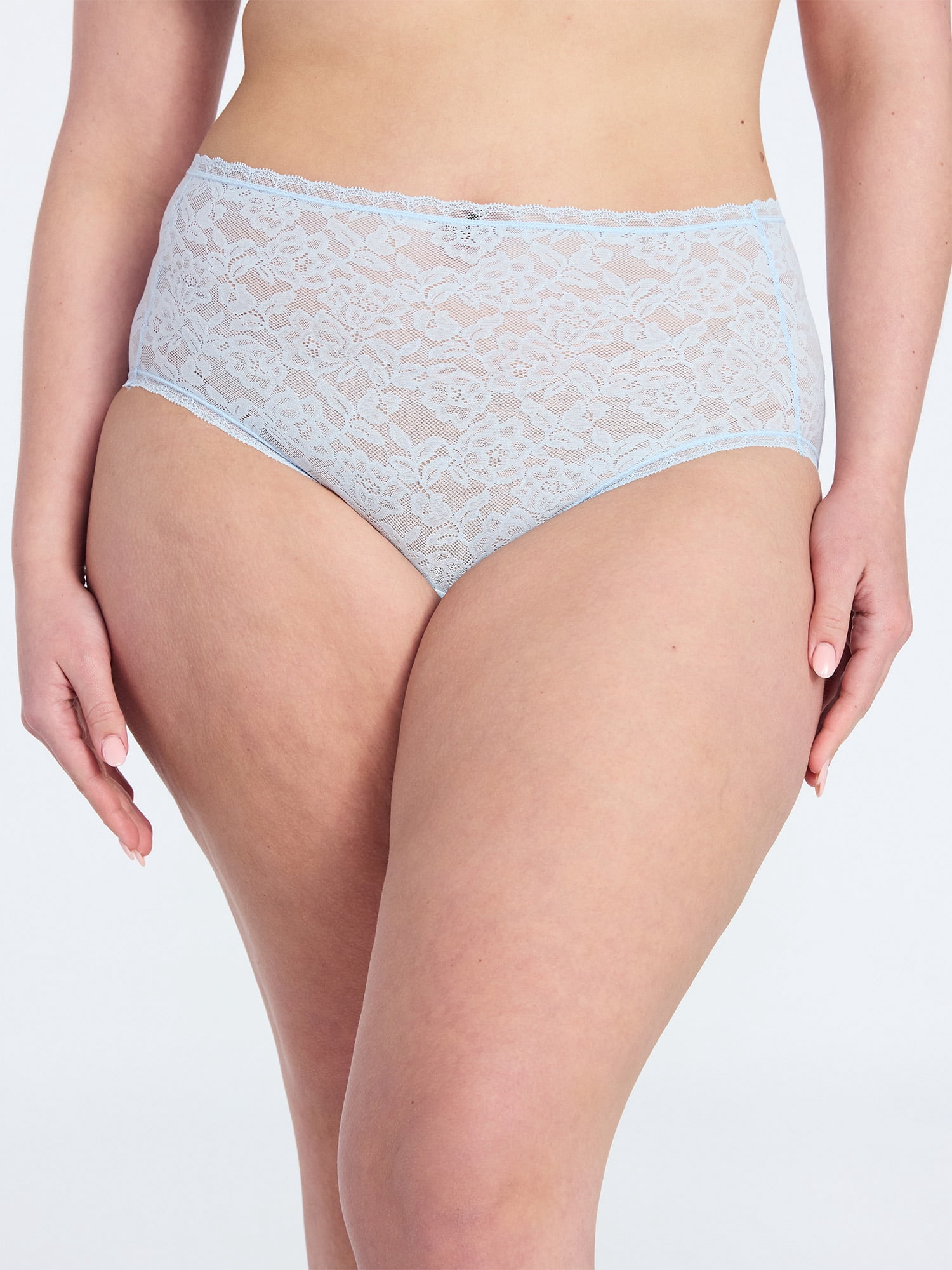 Joyspun Women's Soft Touch Lace Brief Panties, 4-Pack, Sizes XS-3XL