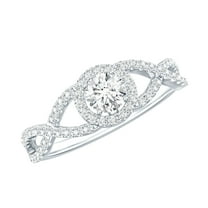 Rosec Jewels Lab Created Diamond Engagement Ring for Women - Designer Ring - EF-VS Quality, 10K White Gold, US 11.50