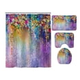 thumbnail image 2 of Daisyyozoid Rideau de Douche Imperméable et Anti-Moisissure Imprimé polyester Rideau de Douche Salle de Bain Tapis de Sol Ensemble de 4 Pcs Rideau de Séparation 180X180CM, 2 of 5