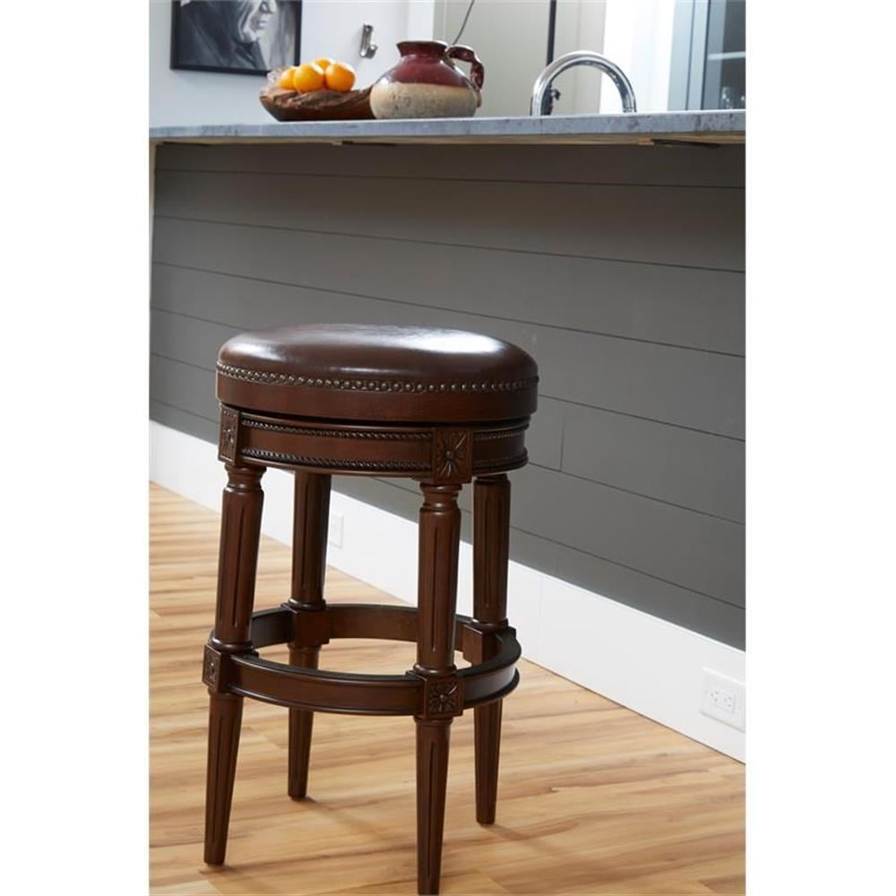 New Ridge Home Goods Chapman 31" Backless Wood Bar Height Stool in Walnut