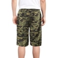thumbnail image 2 of Men's Patterned Casual Drawstring Cotton Blend Soft Fleece Athletic Shorts (Green Camo, 2XL), 2 of 3
