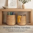 thumbnail image 6 of Best Choice Products 2-Piece Round Nesting Baskets W/Handles, Water Hyacinth Plant Holder & Storage Organizer - Natural, 6 of 9