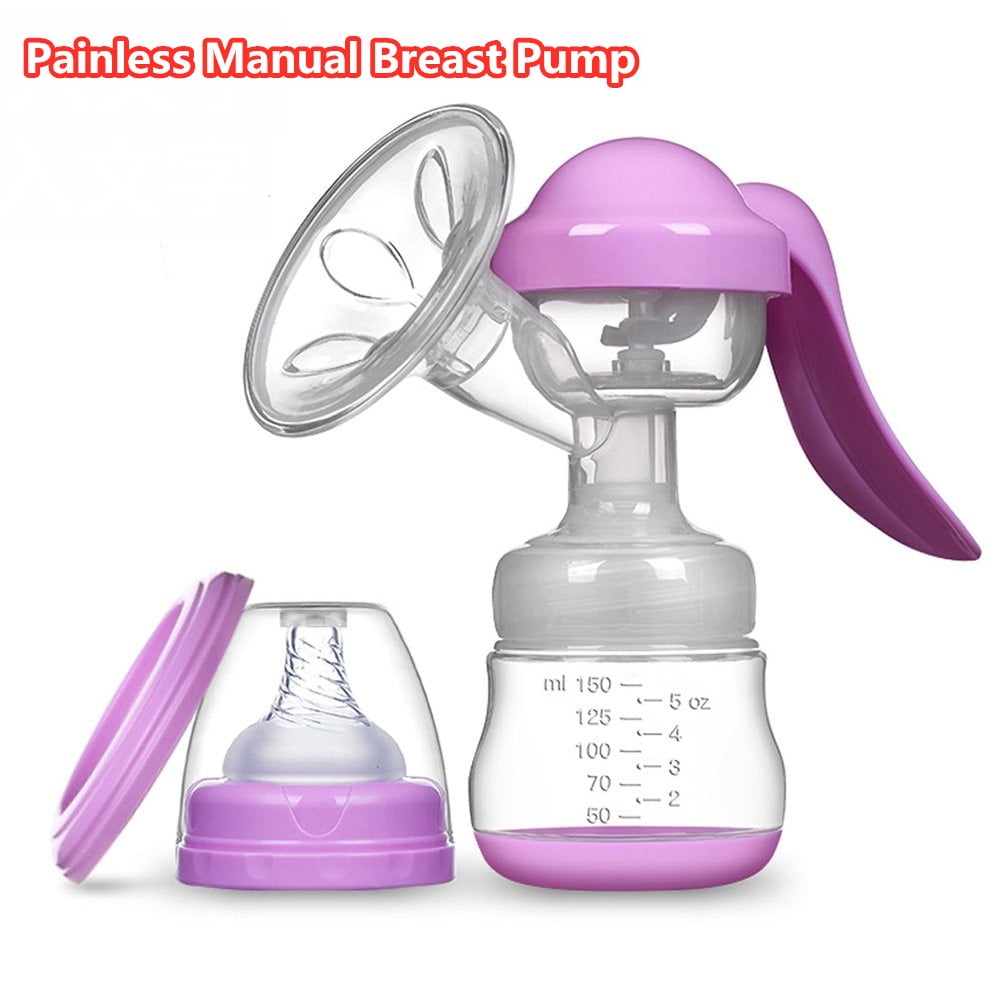 Breastfeeding Pump Painfree Strong Suction Power Manual Breast Pump Breast Milk Pump BPA Free Portable Silicone Breast Milk Collector Storage Containers