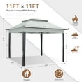 thumbnail image 3 of EAGLE PEAK Gazebo 11'x 11' Straight Leg Pop-Up Canopy(Gray), 3 of 8