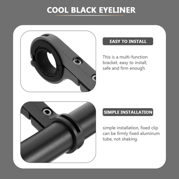 LITINKIMI Black Alloy Bike Handlebar Rack, Accessory Mount Bar for Lights, Phone Holder and Cycling Gear