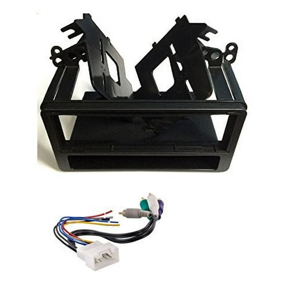 ASC Audio Car Stereo Radio Dash Kit and Wire Harness for installing a Single Din Radio for 2001-2007 Toyota Highlander w/Amp