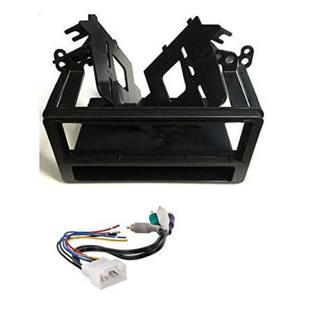 ASC Audio Car Stereo Radio Dash Kit and Wire Harness for installing a Single Din Radio for 2001-2007 Toyota Highlander w/Amp
