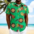 thumbnail image 2 of oelaio Funky Hawaiian Shirt for Men Short Sleeve Casual Button Down Shirts Summer Beach Vacation Shirt Green S, 2 of 8