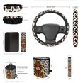 thumbnail image 4 of Garronmavis Cow Tattoo Baby Highland Cow 15 Pack Car Accessories Sets Car Seat Covers Steering Wheel Cover Keychain Car Trash Bag Car Pouch Organizer Auto Rear View Mirror Covers Car Coasters, 4 of 4