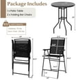 thumbnail image 3 of Costway 3 PCS Outdoor Bar Stool Set with DPC Tabletop Umbrella Hole & Footrest 2 Chairs, 3 of 10