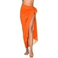 thumbnail image 2 of ALSLIAO Women Bikini Cover Up Swimwear Sheer Beach Wrap Skirt Sarong Pareo Dress Orange, 2 of 5